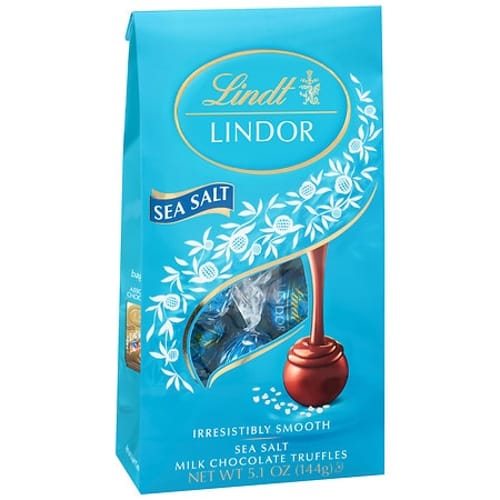 Lindor Truffles Milk Chocolate Sea Salt, 5.1 oz Bag, 3 Count, Delivered in 1-4 Business Days