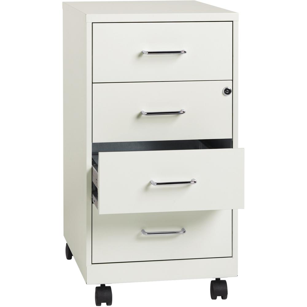 LYS Mobile Storage Cabinet - 14.3" x 18" x 26.5" - 4 x Drawer(s) for File - Letter, Legal - Glide Suspension, Locking Drawer, Mo