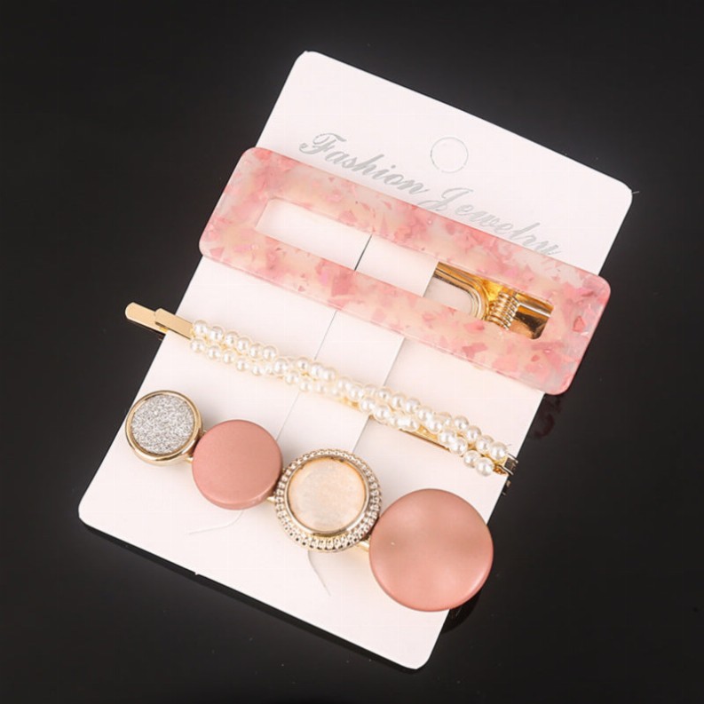 La Belle Fantastique Fashion Hairpins (3 Piece Set) - Pink