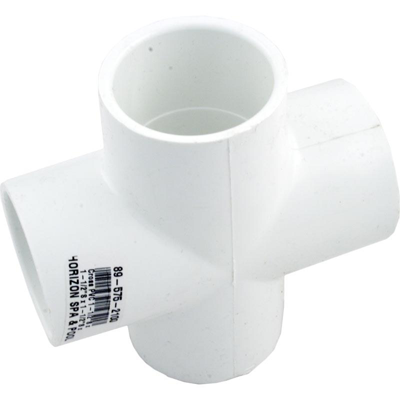 Fitting, PVC, Cross Tee, 1-1/2" x 1-1/2"S x 1-1/2"S x 1-1/2"S