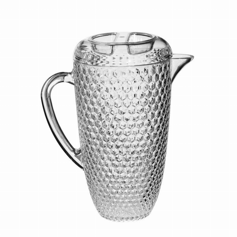 Acrylic Diamond Cut Pitcher - Clear 2.5 qt