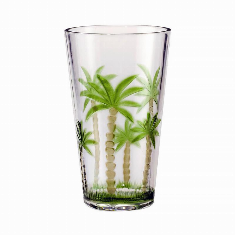 Acrylic H.B. Tumbler Palm Tree Design 20 oz. Set of 4