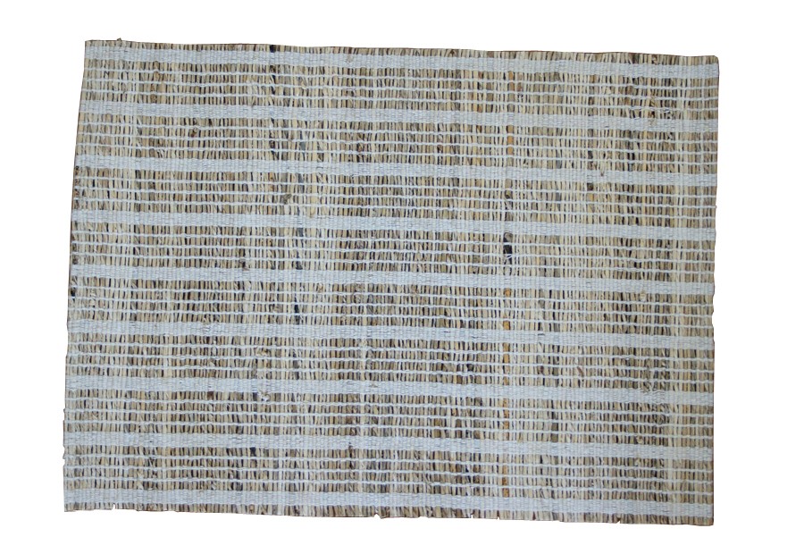 Leaf & Fiber Hand Made, All Natural, Sustainable & Eco-Friendly Banana Fiber Stripped Placemats, Set of 4