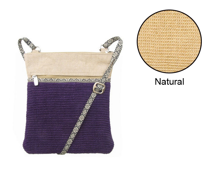 Leaf & Fiber Eco-Friendly Cross-Body Bag - Natural