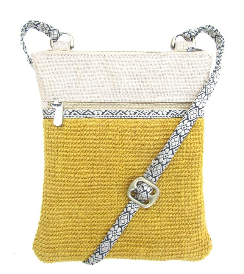 Leaf & Fiber Eco-Friendly Cross-Body Bag - Yellow