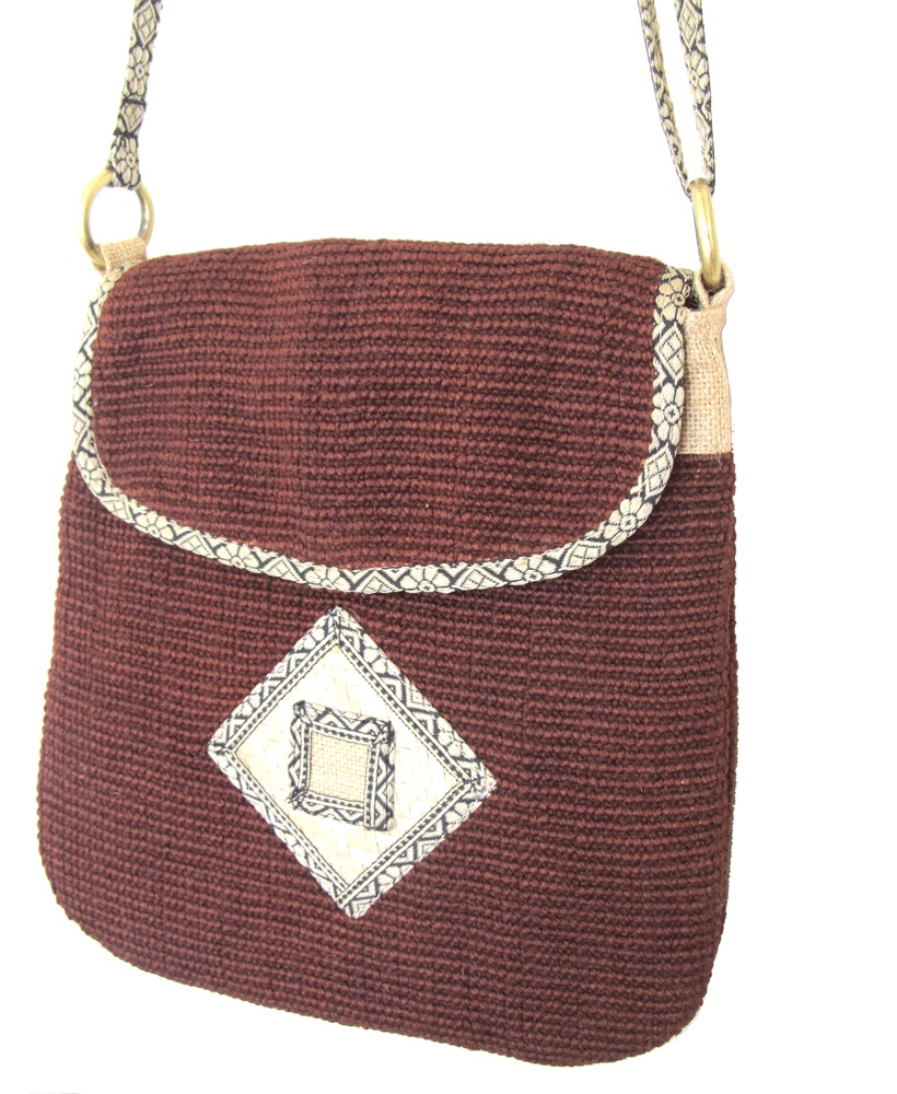 Leaf & Fiber 'Rummy' Eco-Friendly Designer Cross-Body Bag - Brown