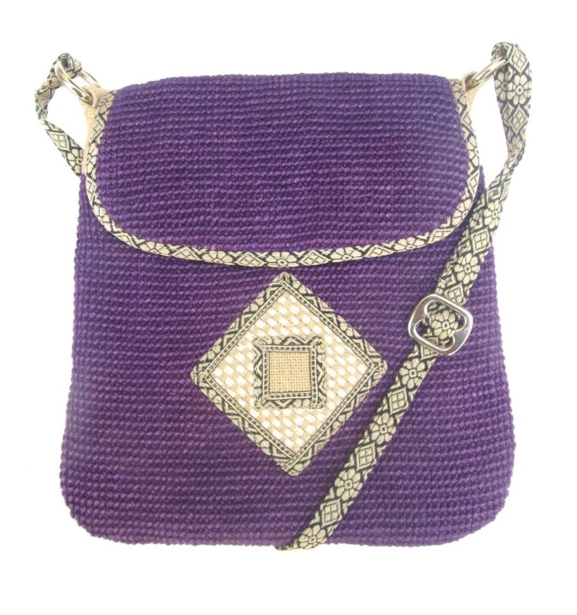 Leaf & Fiber 'Rummy' Eco-Friendly Designer Cross-Body Bag - Purple