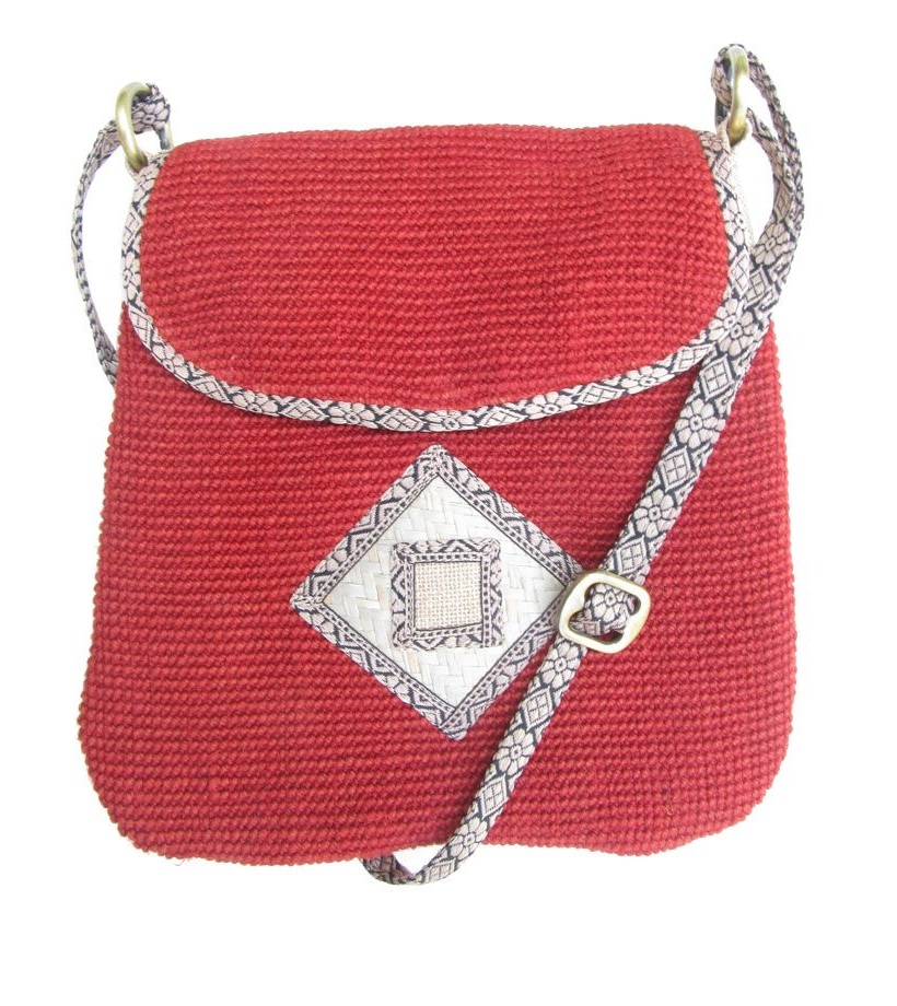 Leaf & Fiber 'Rummy' Eco-Friendly Designer Cross-Body Bag - Red