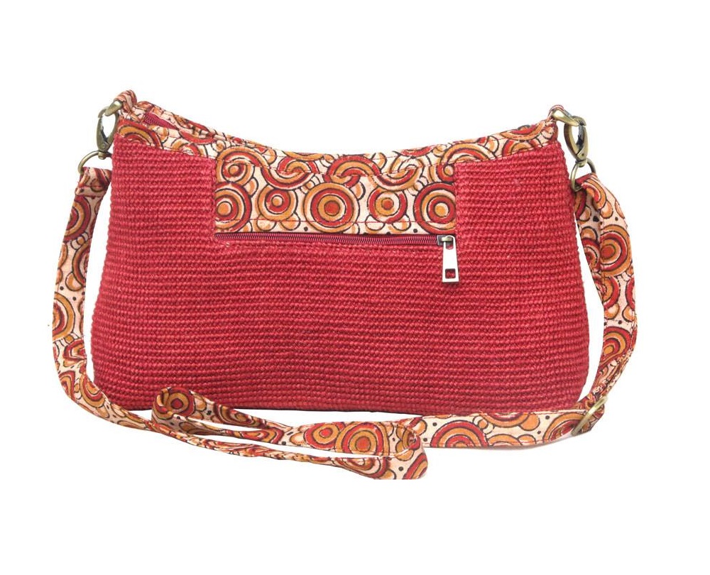 Leaf & Fiber 'Diya' Eco-Friendly Satchel Bag - Red