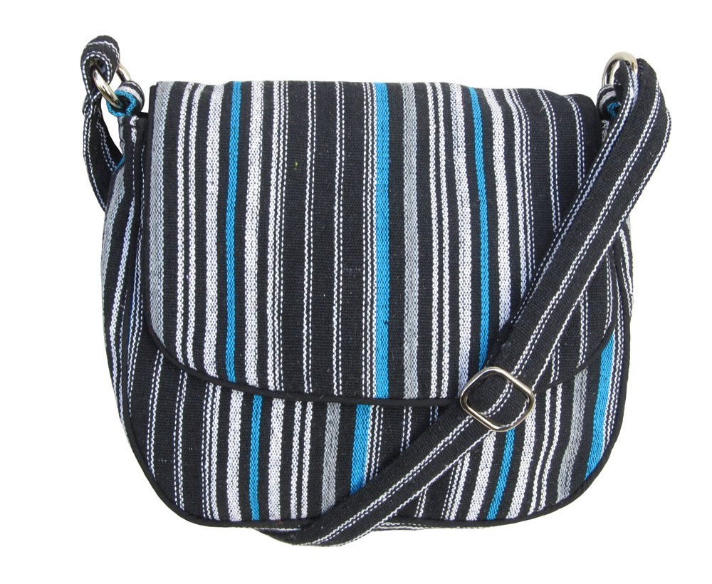 Leaf & Fiber 'Solara' Eco-Friendly Messenger Bag - Blue Stripes