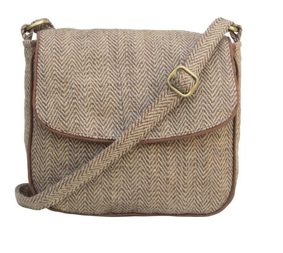 Leaf & Fiber 'Solara' Eco-Friendly Messenger Bag - Brown Stripes