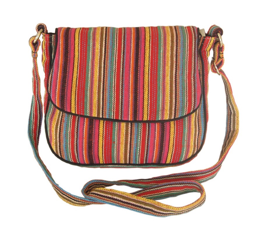 Leaf & Fiber 'Solara' Eco-Friendly Messenger Bag - Pink Stripes