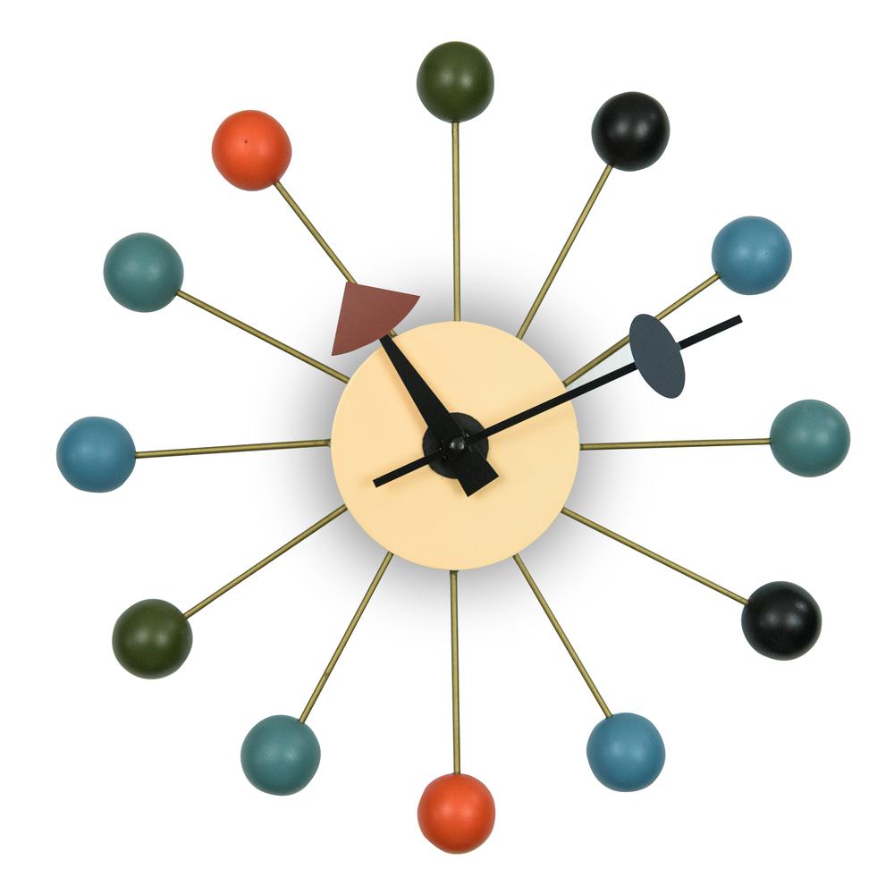 LeisureMod Concordia Modern Design Round Colorful Balls Silent Non-Ticking Wall Clock VCL13M