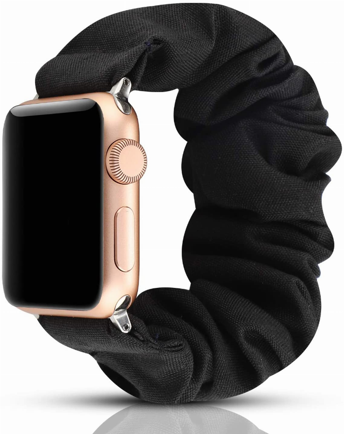 Elastic Scrunchie Apple Watch Band - 42/44 Black