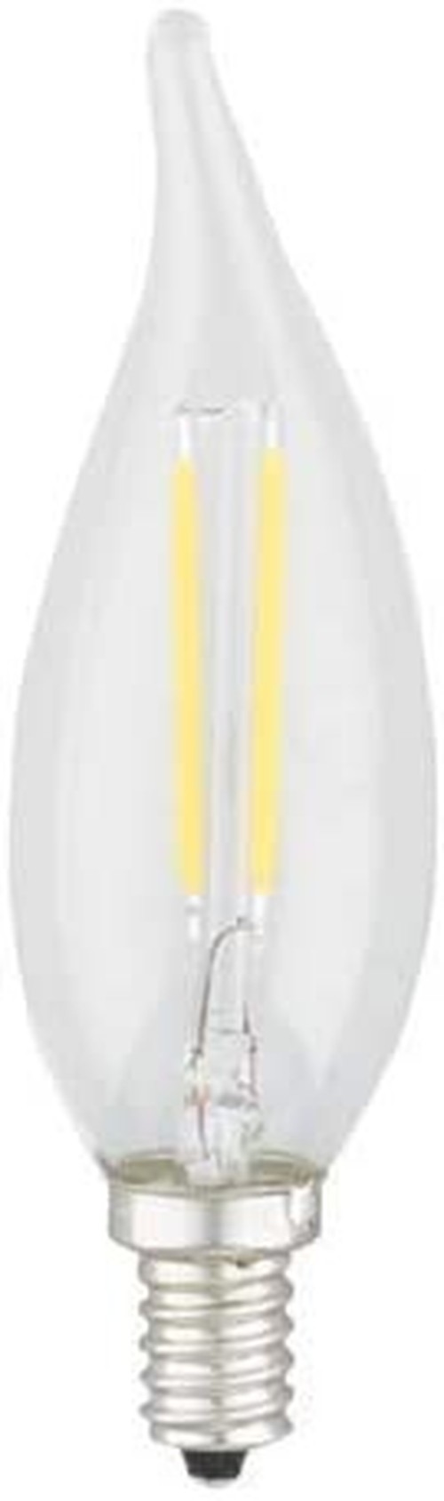 Lenawee LEN-41116-UL 2W Filament Candle Flame Tip E12 2700K Light Bulb