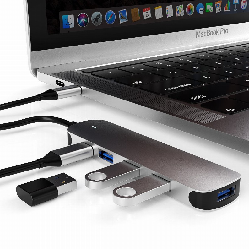 USB C Hub, uni 4-in-1 USB C Adapter with 3 USB 3.0 Ports, 100W USB-C PD Charging Port Thunderbolt 3, USB Type C to USB 3.0 Adapt