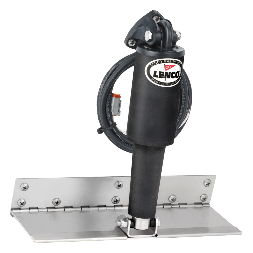 Lenco 4" x 12" Limited Space Trim Tab Kit w/o Switch Kit 12V - Standard Finish - Short Actuator