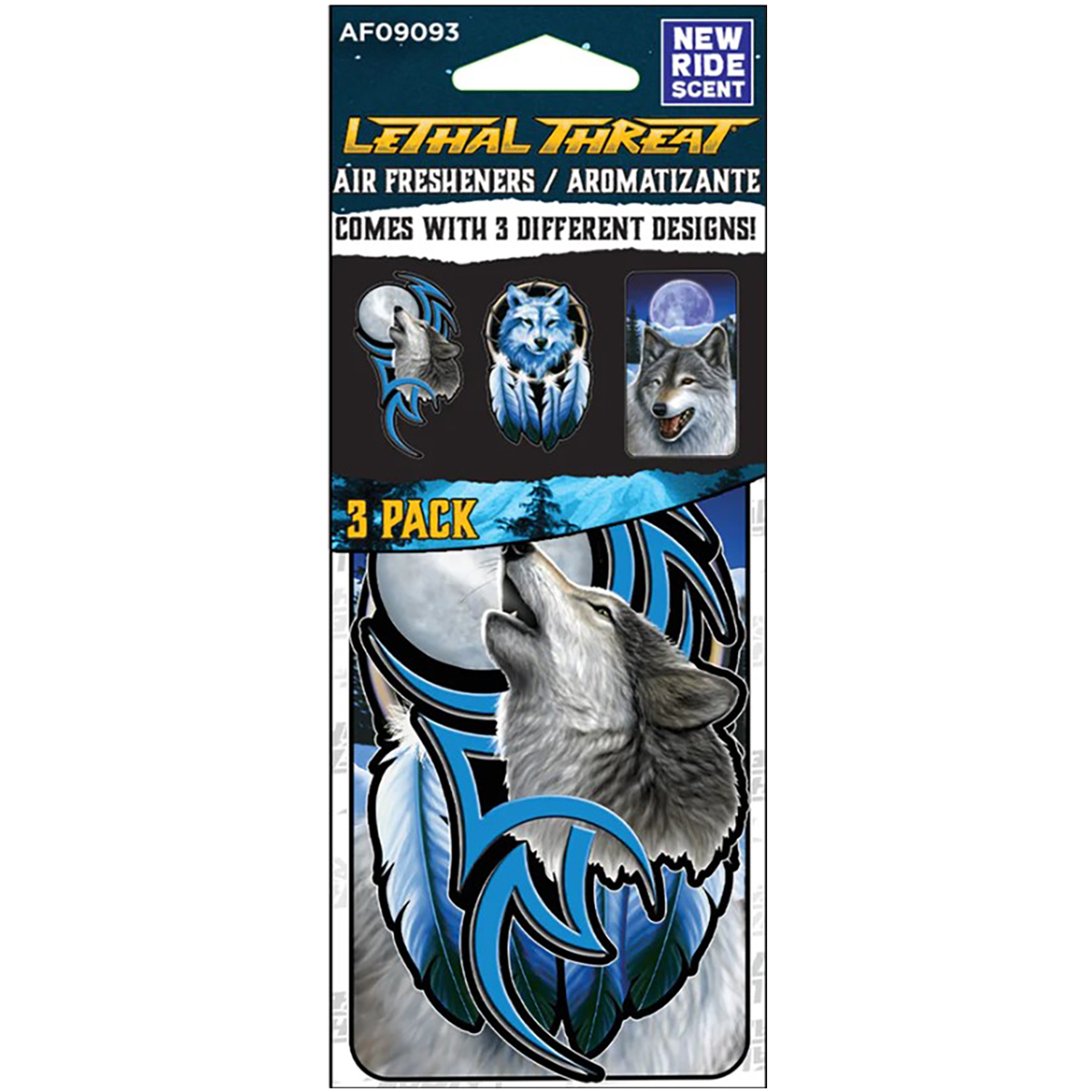 3pk Air Freshener Wolf