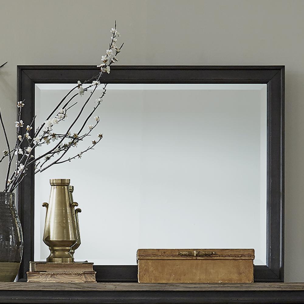 Landscape Mirror - Black Traditional Multi