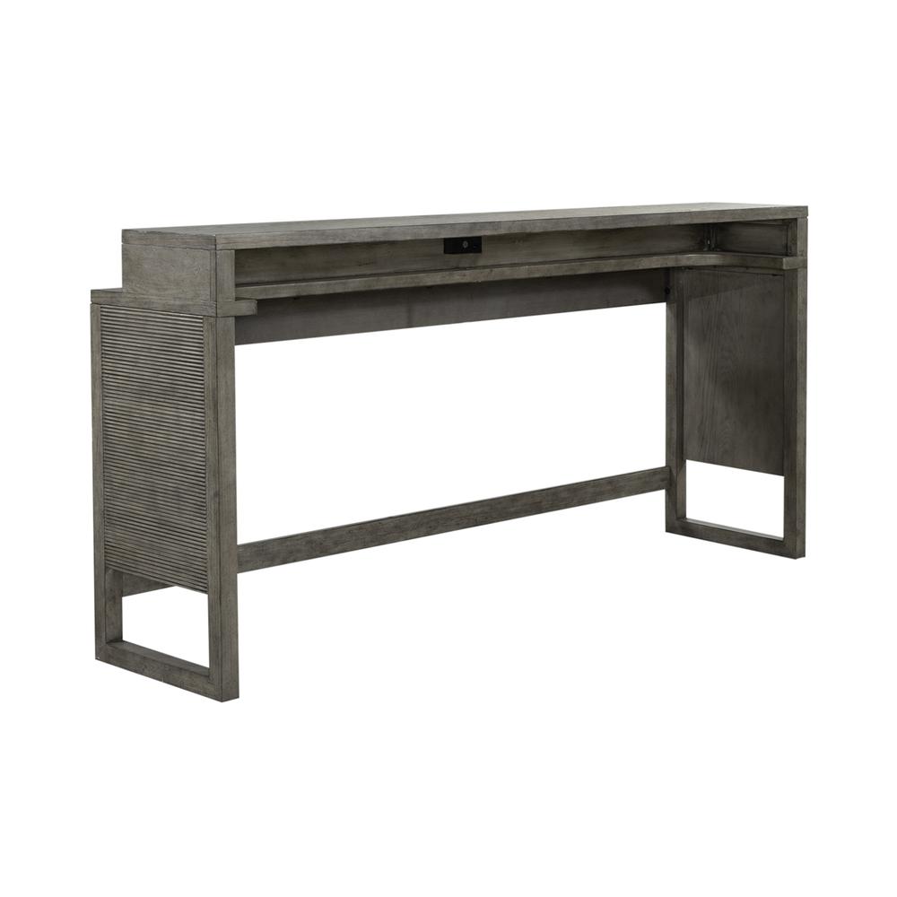 Liberty Furniture Bartlett Field Console Bar Table in Driftwood
