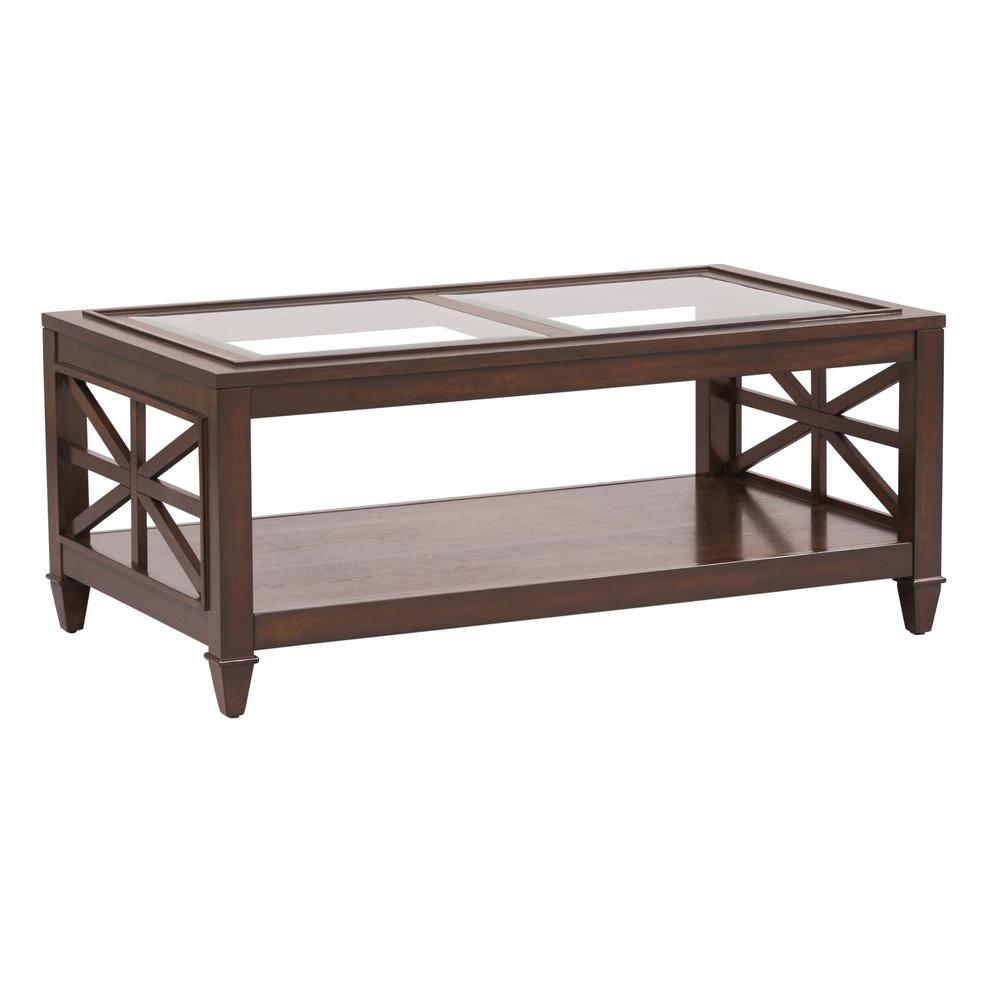 Rectangular Cocktail Table Transitional Brown