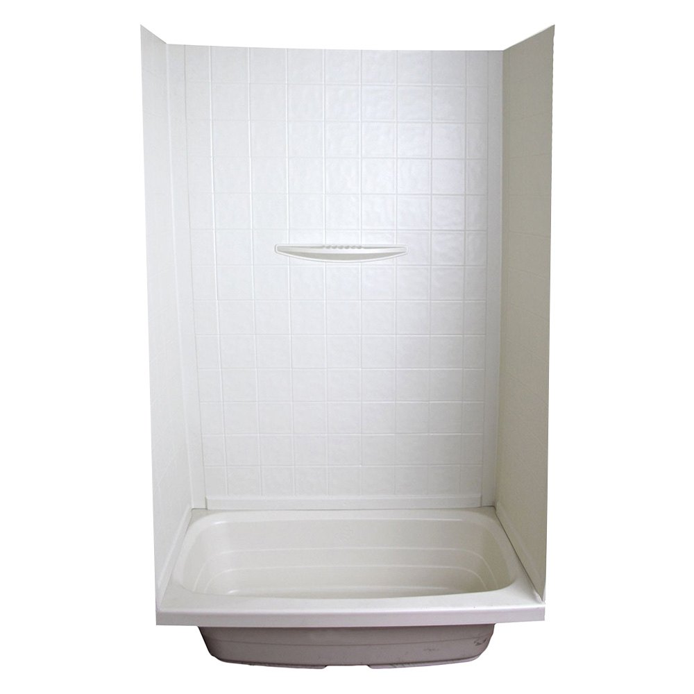 24In X 40In X 56In Bathtub & Shower Pan Surround; 1-Piece Design; Picture Frame Finish - Parchment