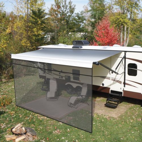 Shade, Front Panel Awning - Black 8X19