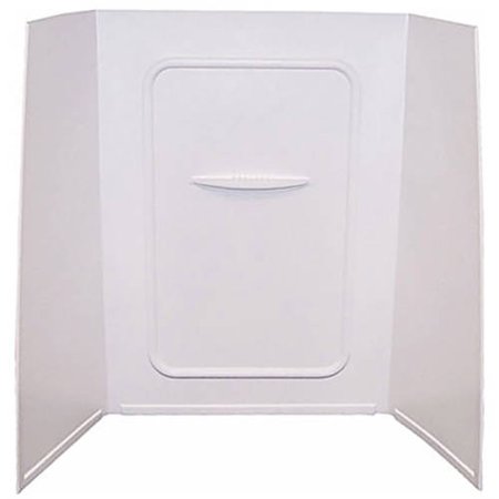 24In X 36In X 59In Bathtub & Shower Pan Surround; 1-Piece Design; Picture Frame Finish - White