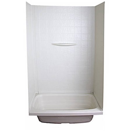 24In X 36In X 59In Bathtub & Shower Pan Surround; 1-Piece Design; Picture Frame Finish - Parchment