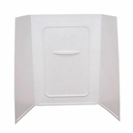 24In X 46In X 62In Bathtub & Shower Pan Surround; 1-Piece Design; Tile Finish - White