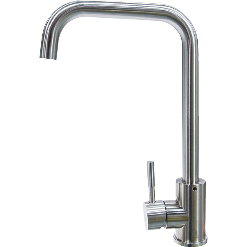 Stainless Steel Square Gooseneck Faucet; Single Hole (Retail Box)