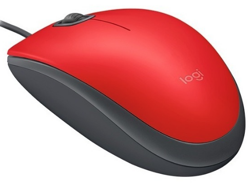 Logitech M110 Wired Mouse Red