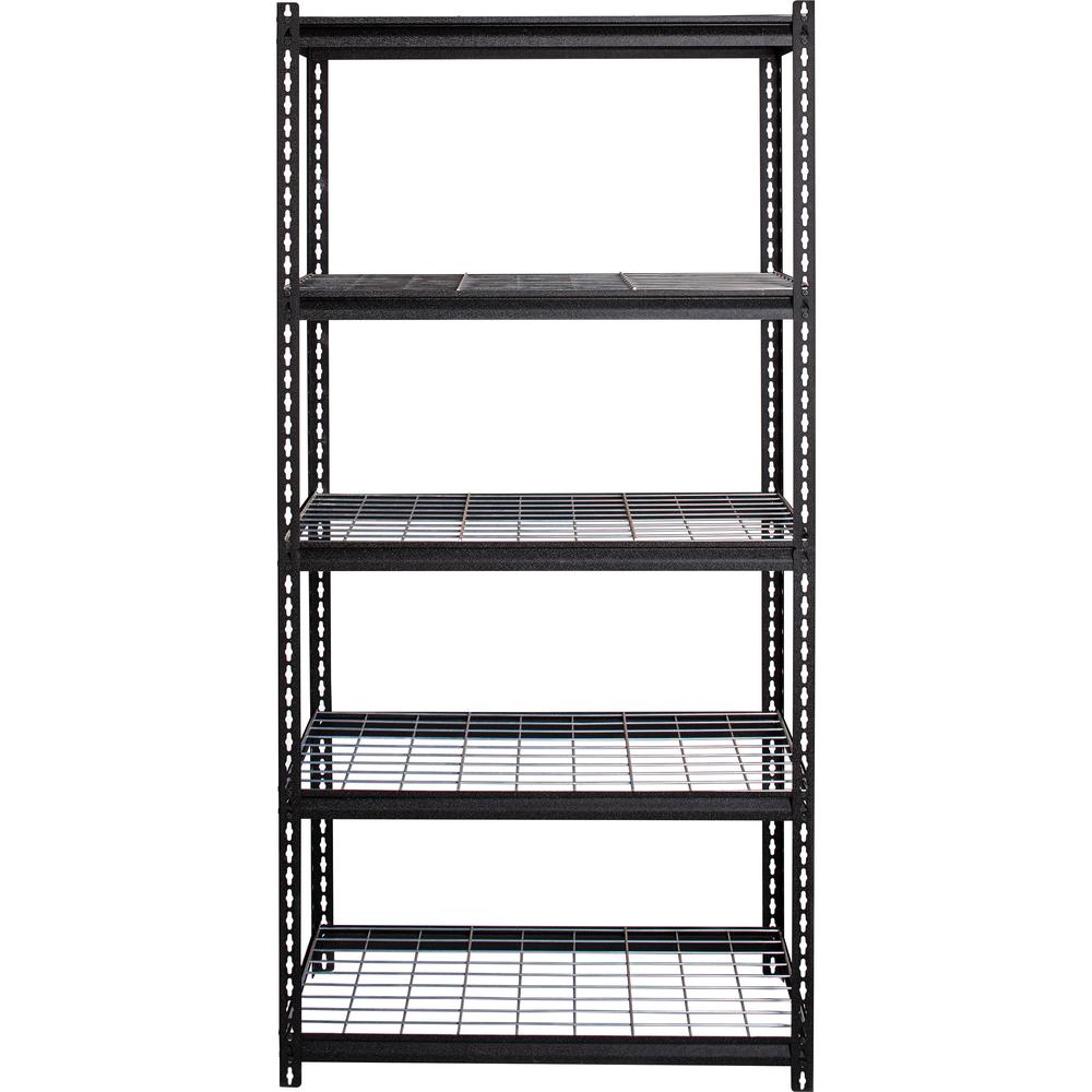 Lorell Wire Deck Shelving - 72" Height x 36" Width x 18" Depth - 28% Recycled - Black - Steel - 1 Each