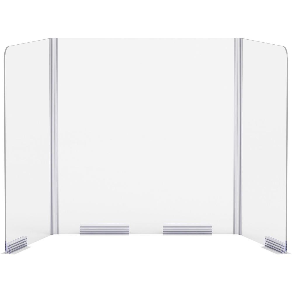 Lorell Folding Student Barrier - 2 / Carton - Clear - Acrylic