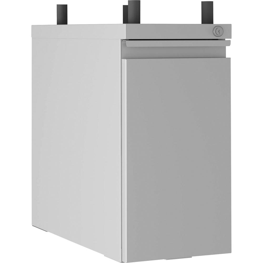 Lorell Slim Hanging Pedestal - 10" x 20" x 19.2" - Letter, Legal - Vertical - Casters, Compact, Storage Space, Hanging Rail, Key