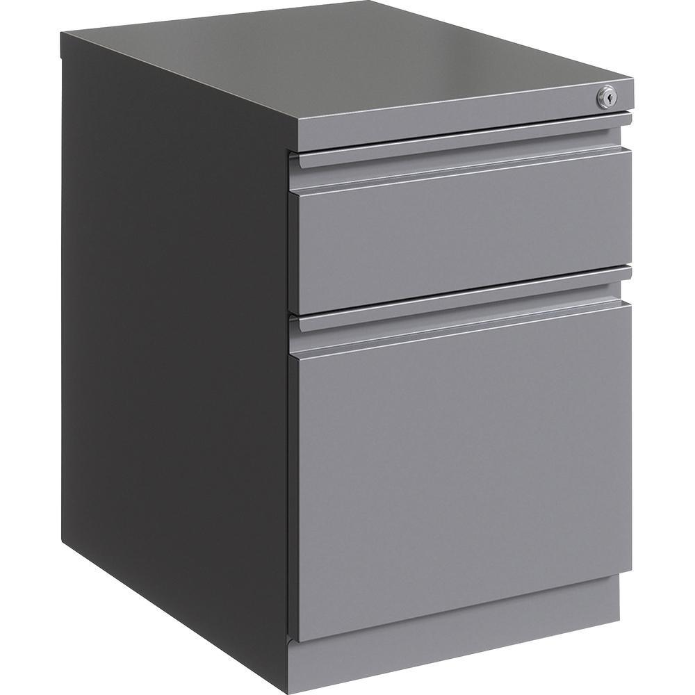 Lorell 20" 2-drawer Box/File Steel Mobile Pedestal - 15" x 19.9" x 23.8" for Box, File - Letter - Mobility, Ball-bearing Suspens