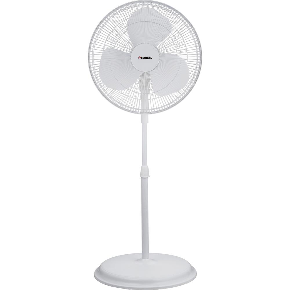 Lorell Pedestal Fan - 16" Diameter - 3 Speed - Oscillating, Tilt Adjustment - 47.3" Height x 17.8" Width x 17.8" Depth - Plastic