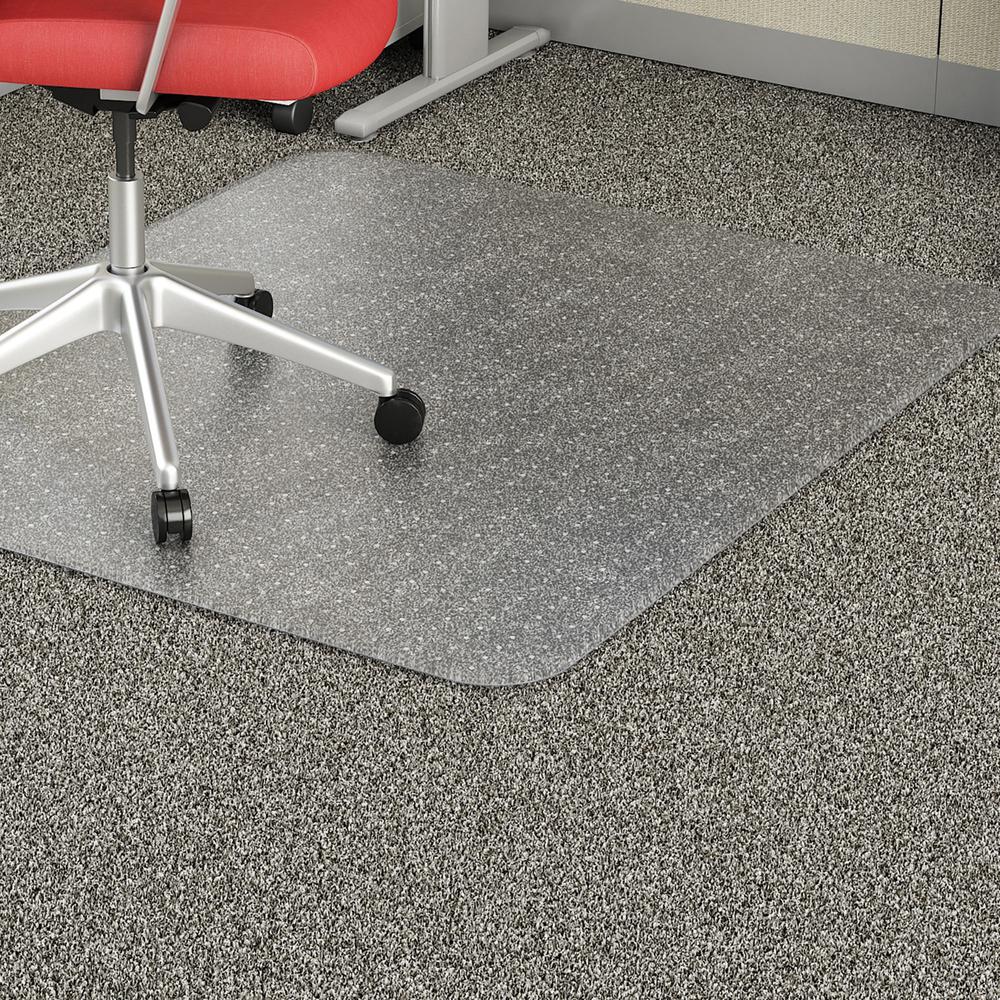 Lorell Rectangular Low-pile Economy Chairmat - Carpeted Floor - 60" Length x 46" Width x 95 mil Thickness - Rectangle - Vinyl - 