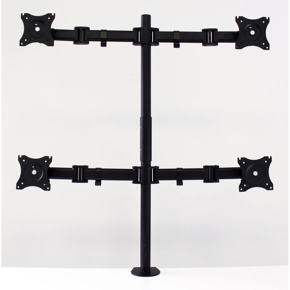 Lorell Mounting Arm for Monitor - Black - 4 Display(s) Supported - 27" Screen Support - 68 lb Load Capacity - 1 Each