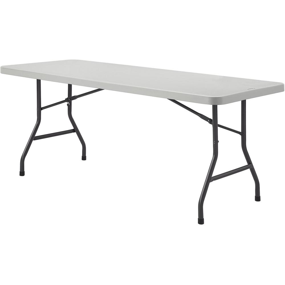 Lorell Ultra-Lite Folding Table - Light Gray Top - Dark Gray Base x 96" Table Top Width x 30" Table Top Depth - 29.25" Height - 