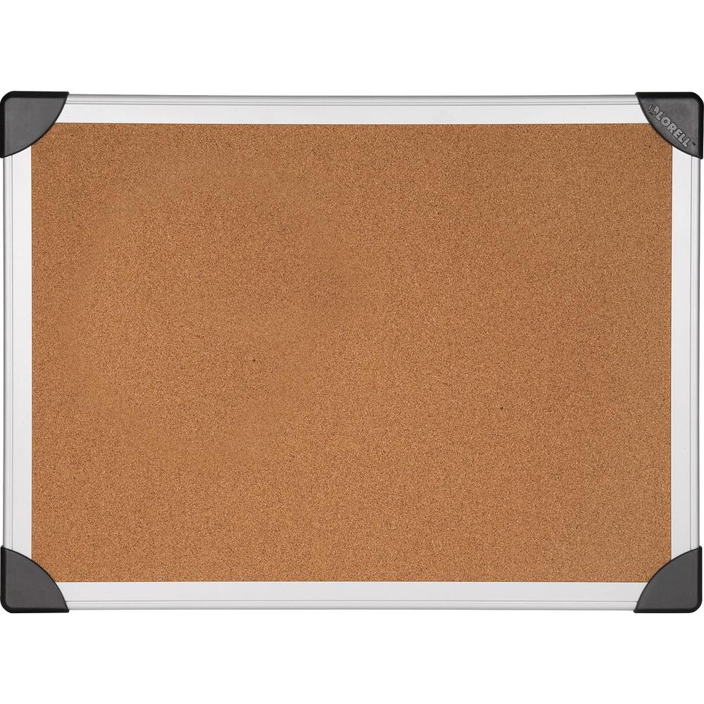 Lorell Mounting Aluminum Frame Corkboards - 24" Height x 36" Width - Cork Surface - Durable, Resist Warping, Laminated, Resilien