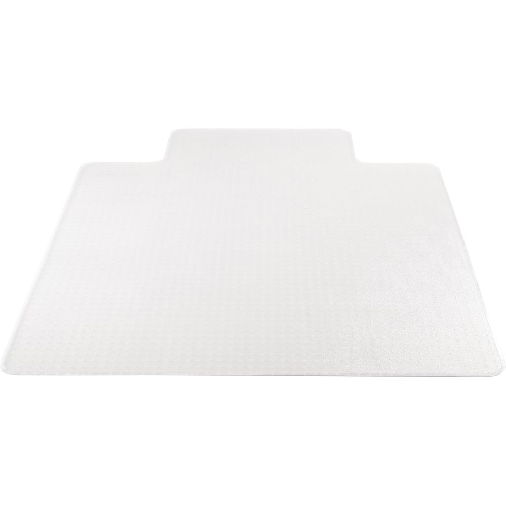 Lorell PlushMat Wide Lip Chairmat - 60" Length x 46" Width x 0.13" Thickness - Lip Size 12" Length x 25" Width - Rectangle - Vin