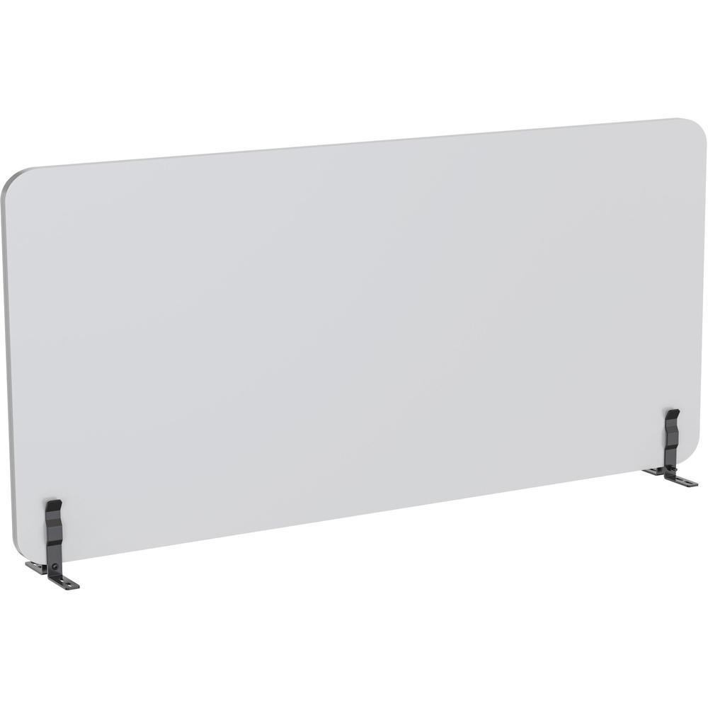 Lorell Acoustic Desktop Privacy Panel - 59" Width x 23.6" Height - Polyester Fiber - Light Gray - 1 Each