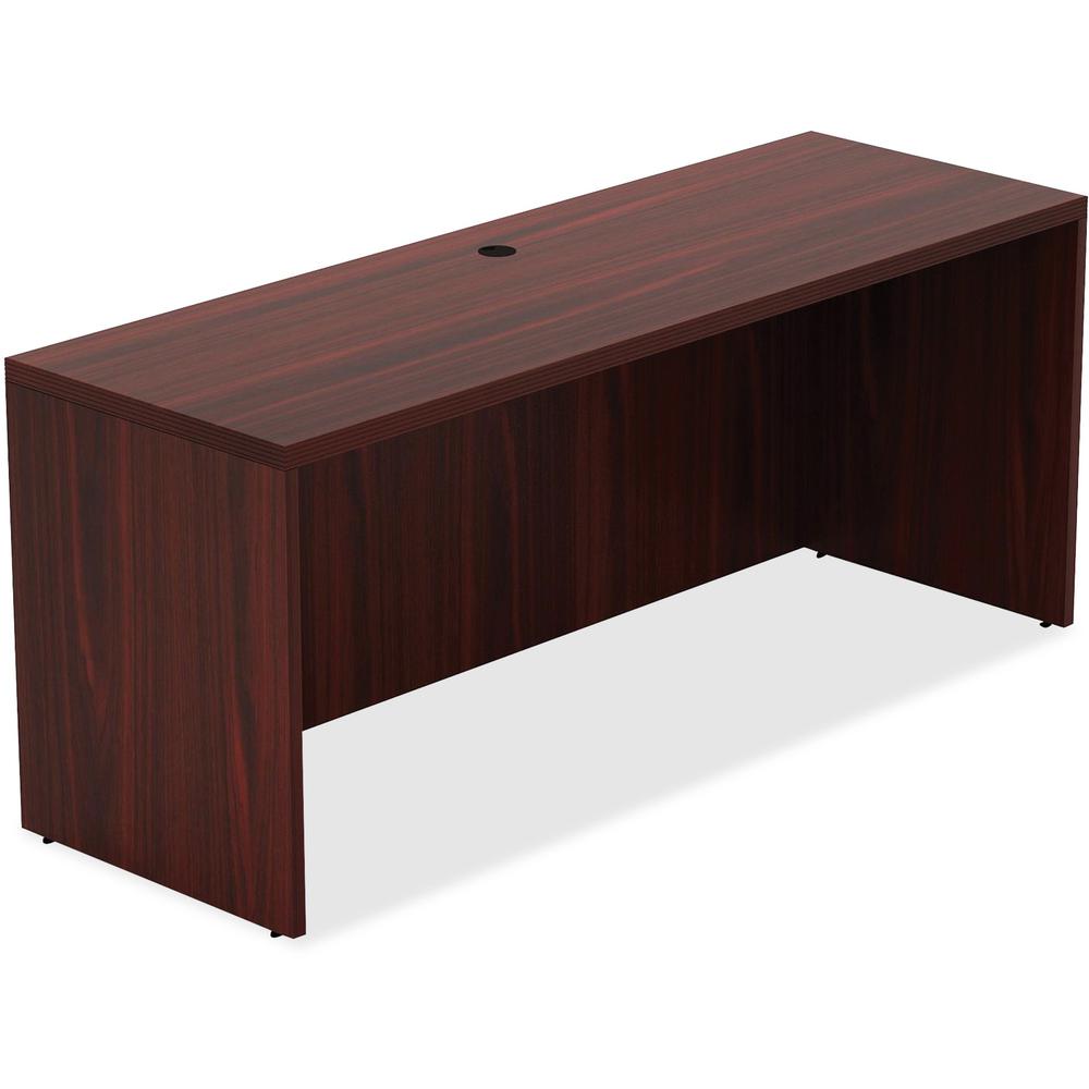 Lorell Chateau Series Mahogany Laminate Desking Credenza - 70.9" x 23.6"30" Credenza, 1.5" Top - Reeded Edge - Material: P2 Part