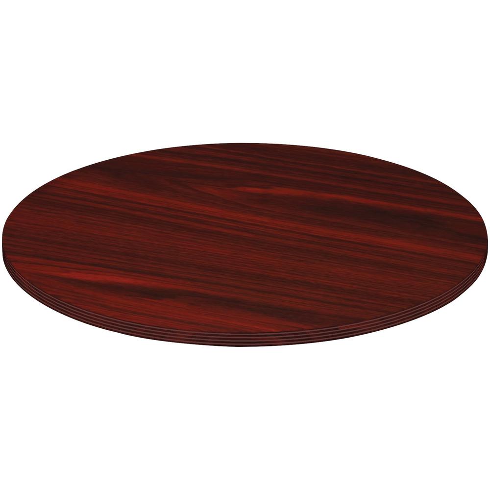 Lorell Chateau Conference Table Top - 42" , 0.1" Edge - Reeded Edge - Finish: Mahogany Laminate