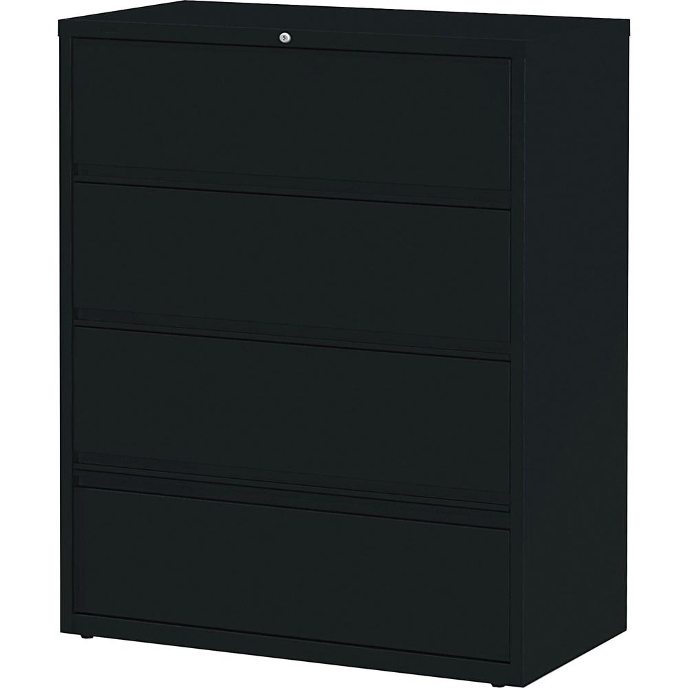 Lorell Receding Lateral File with Roll Out Shelves - 4-Drawer - 42" x 18.6" x 52.5" - 4 x Drawer(s) for File - Letter, A4, Legal