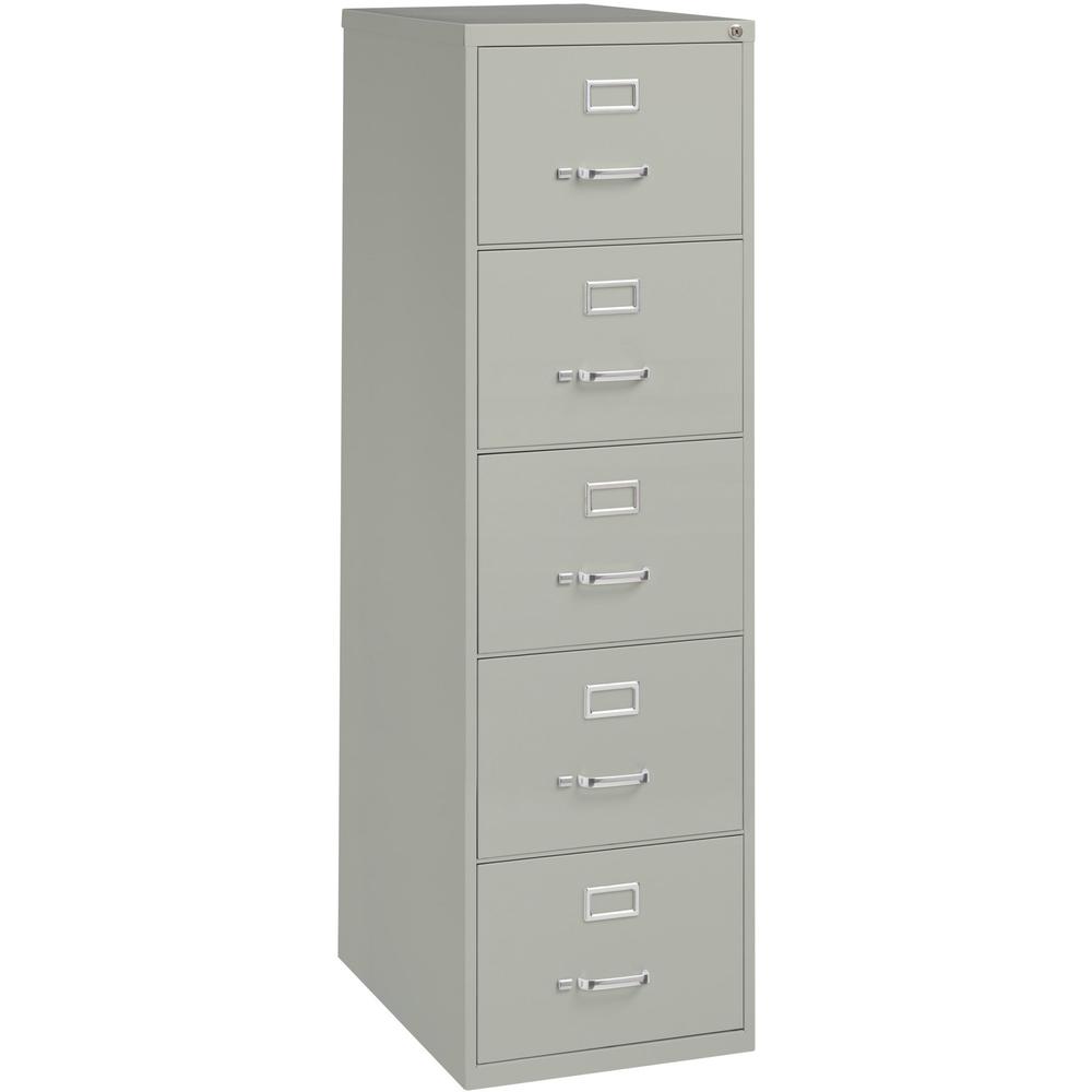 Lorell Commercial Grade Vertical File Cabinet - 5-Drawer - 18" x 26.5" x 61" - 5 x Drawer(s) for File - Legal - Vertical - Secur