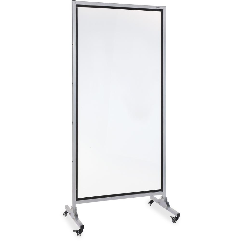 Lorell 2-sided Whiteboard Easel - 37.5" (3.1 ft) Width x 82.5" (6.9 ft) Height - White Steel Surface - Black Aluminum Frame - Re