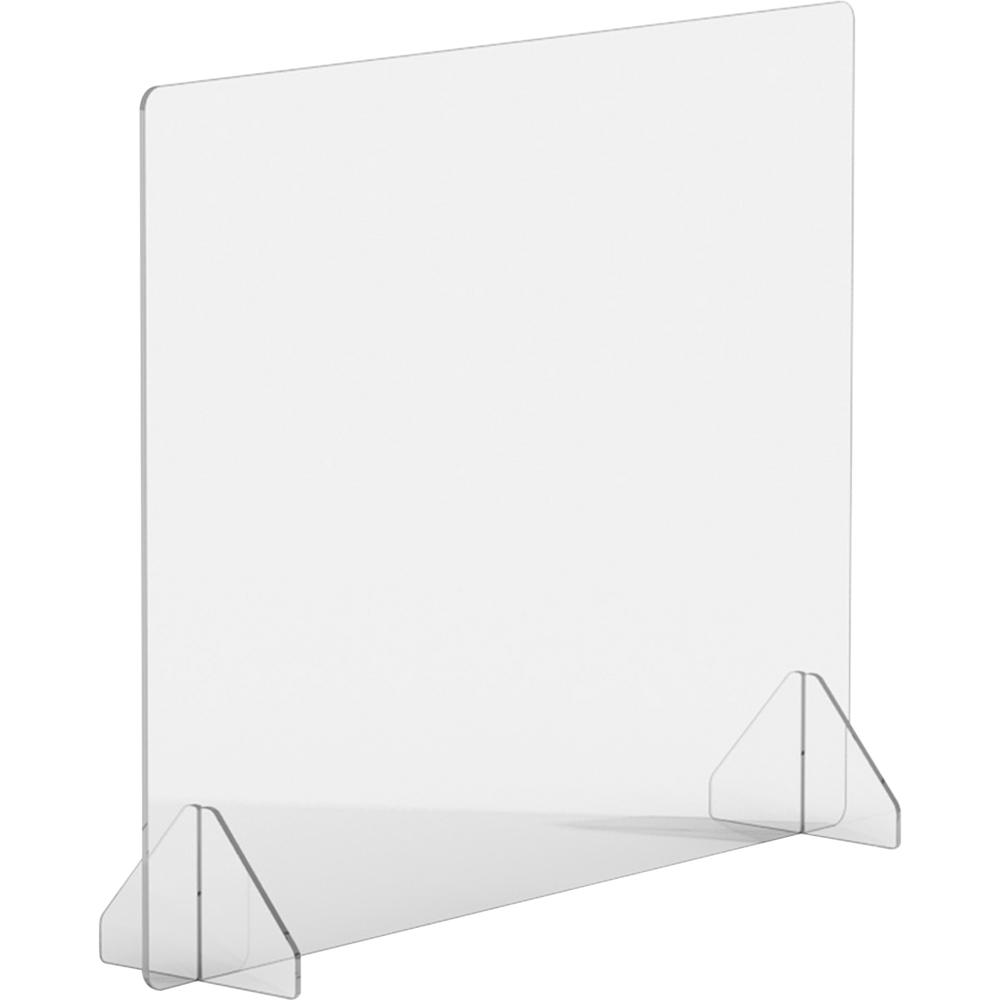 Lorell Social Distancing Barrier - 30" Width x 7" Depth x 24" Height - 1 Each - Clear - Acrylic