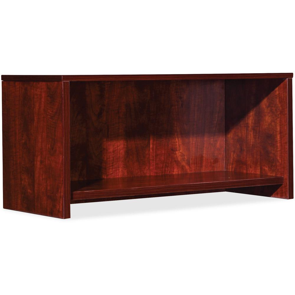 Lorell Essentials Hutch - 35.4" x 14.8"16.8" Hutch, 1" Side Panel, 0.6" Back Panel, 0.7" Panel, 1" Bottom Shelf - Finish: Cherry